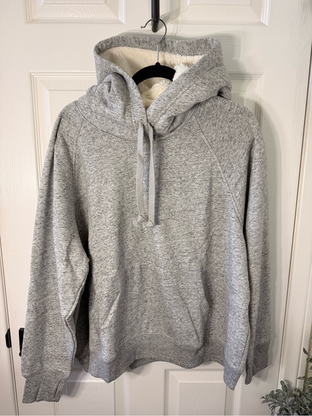 Old Navy Light Heather Gray Sherpa-Lined Hoodie NWT